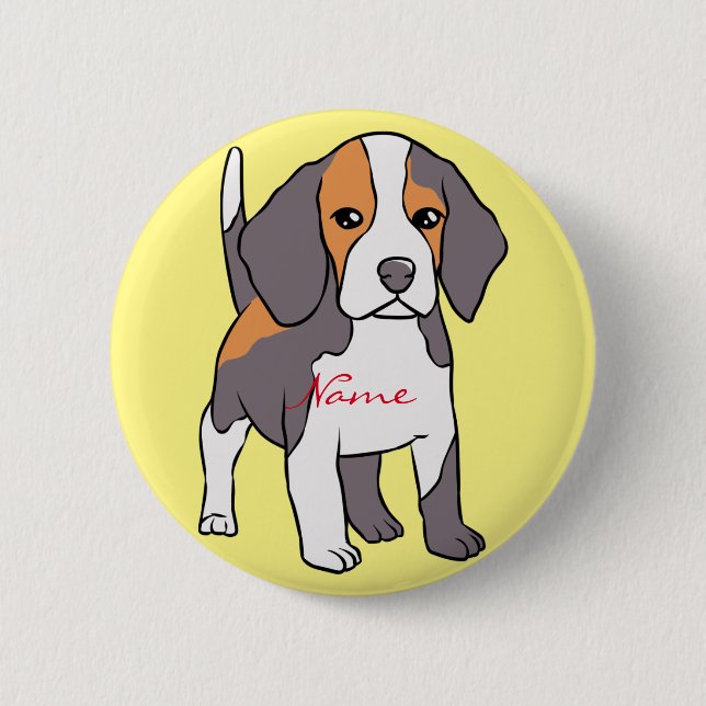 Chapa Redonda De 5 Cm Perro Beagle Cute Rama Thunder_Cove (Anverso)