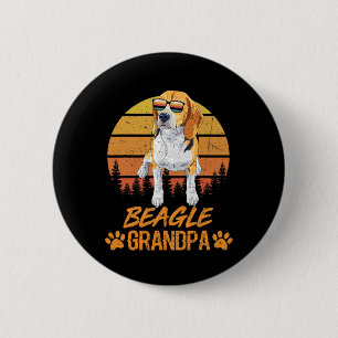 Chapa Redonda De 5 Cm Perro Beagle Tricolor Vintage Abuelo Pata Papá Pad