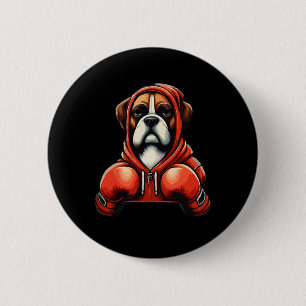 Chapa Redonda De 5 Cm Perro Boxer Divertido Kickboxing o Boxeo