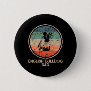 Chapa Redonda De 5 Cm Perro bulldog - Bulldog inglés vintage