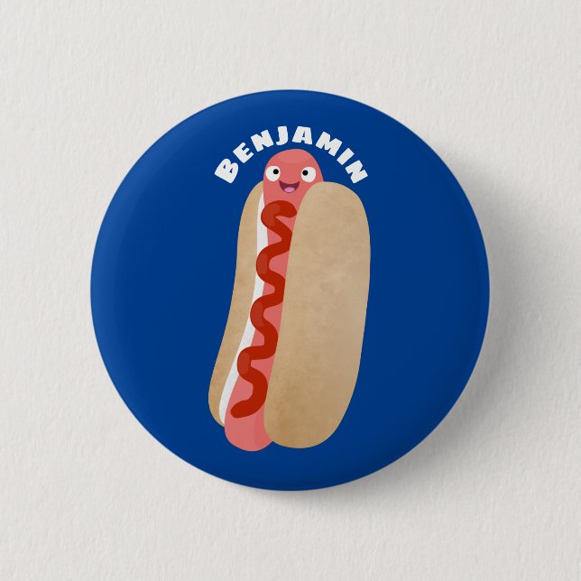 Chapa Redonda De 5 Cm Perro caliente divertido lindo personalizado Weine (Anverso)
