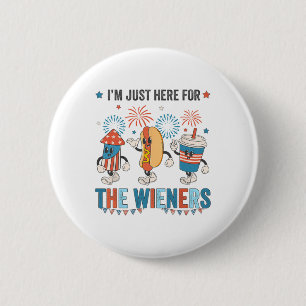 Chapa Redonda De 5 Cm Perro caliente estoy aquí para los Wieners Cute Re