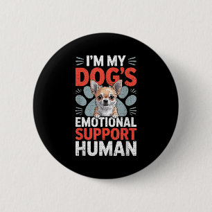 Chapa Redonda De 5 Cm Perro Chihuahua Apoyo Emocional Humano
