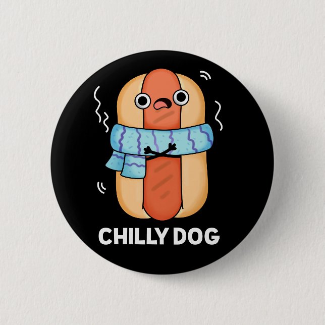 Chapa Redonda De 5 Cm Perro Chileno Gracioso Chili Perro Caliente Pun Os (Anverso)