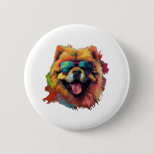 Chapa Redonda De 5 Cm Perro Chow Perro chino Raza por una Chow Chow