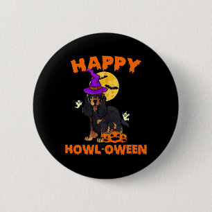 Chapa Redonda De 5 Cm Perro Cocker Spaniel Negro Y Castaño Bruja Hallowe