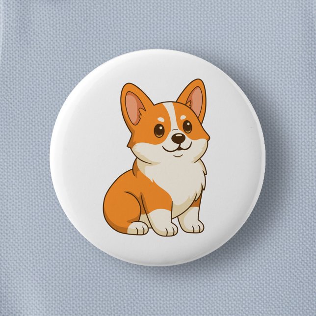 Chapa Redonda De 5 Cm Perro Corgi Adorable (Subido por el creador)