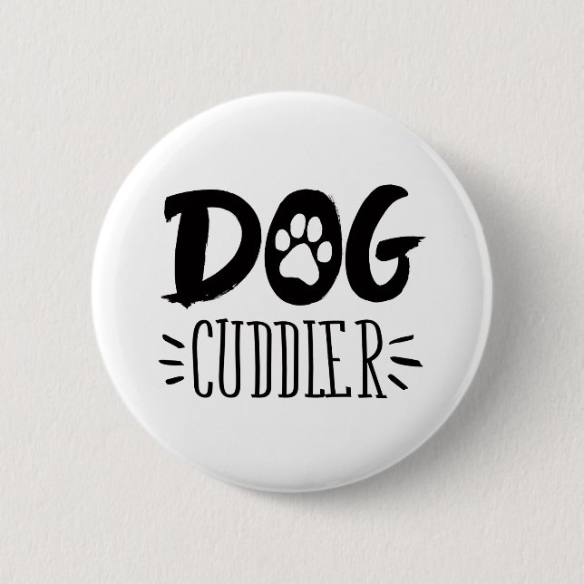 Chapa Redonda De 5 Cm Perro Cuddler Perro Feliz Cuddler Draw (Anverso)