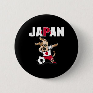 Chapa Redonda De 5 Cm Perro Dabbing Aficionados Fútbol Japón Jersey Band