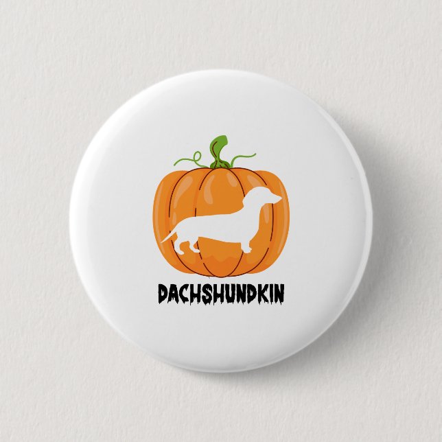 Chapa Redonda De 5 Cm Perro Dachshund Halloween (Anverso)