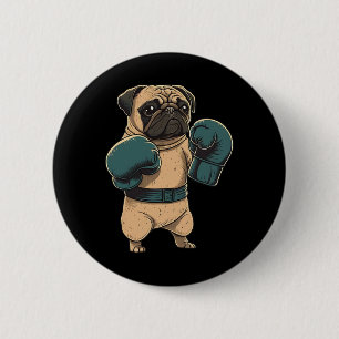 Chapa Redonda De 5 Cm Perro de Boxeo Pug Boxeador Guantes de Boxeo Mma K