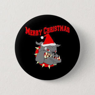 Chapa Redonda De 5 Cm Perro de diablo del USMC de las Felices Navidad