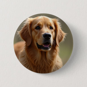 Chapa Redonda De 5 Cm Perro de Golden Retriever