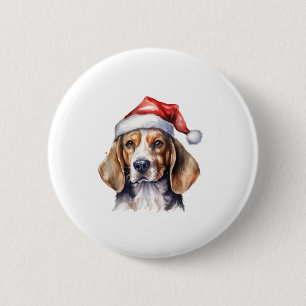 Chapa Redonda De 5 Cm Perro de los Navidades Beagle