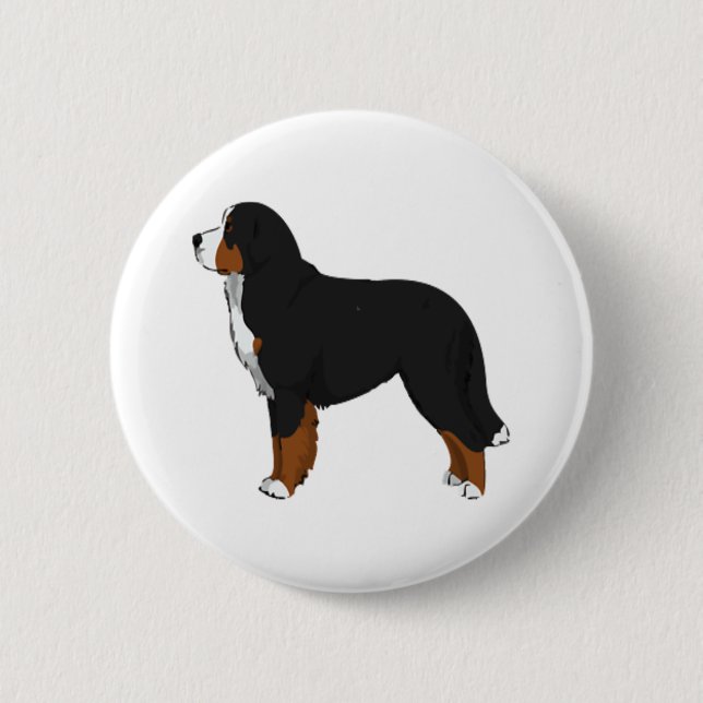 Chapa Redonda De 5 Cm Perro de montaña 2 de Bernese (Anverso)