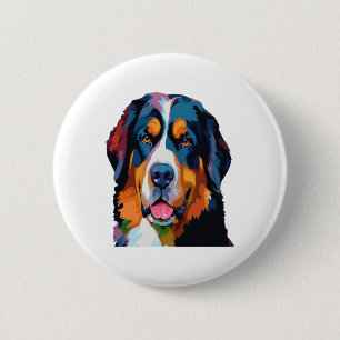 Chapa Redonda De 5 Cm Perro de montaña de Bernese colorido