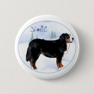 Chapa Redonda De 5 Cm Perro de montaña Noel Bernese - Personalizado