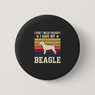 Chapa Redonda De 5 Cm Perro de Terapia Beagle Vintage Retro