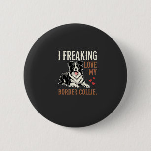 Chapa Redonda De 5 Cm Perro Divertido Border Collie Amor