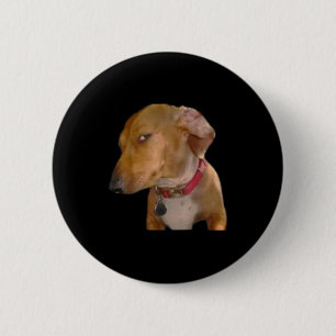 Chapa Redonda De 5 Cm Perro Divertido con Ojo de Lado Bombástico