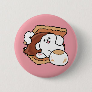 Chapa Redonda De 5 Cm Perro Divertido y Diseño de S'more – Castigo de Am