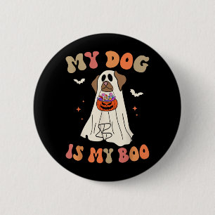 Chapa Redonda De 5 Cm Perro Es Boo Fantasma Espeluznante Halloween Amant