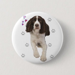 Chapa Redonda De 5 Cm Perro español Springer inglés