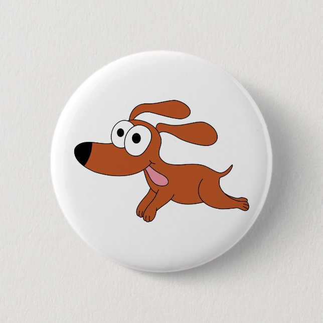 Chapa Redonda De 5 Cm Perro feliz (Anverso)
