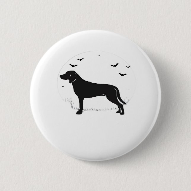 Chapa Redonda De 5 Cm Perro Foxhound Estadounidense - Silhouette Hallowe (Anverso)