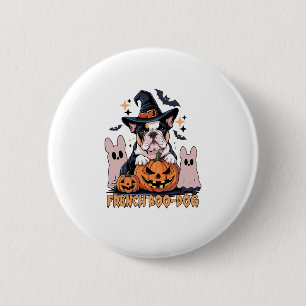 Chapa Redonda De 5 Cm Perro francés de Boo Cute Frenchie Halloween Ghost