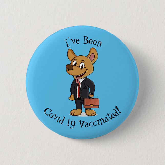 Chapa Redonda De 5 Cm Perro gracioso usando traje de negocios personaliz (Anverso)