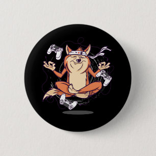 Chapa Redonda De 5 Cm Perro Japonés Shiba Inu Gaming