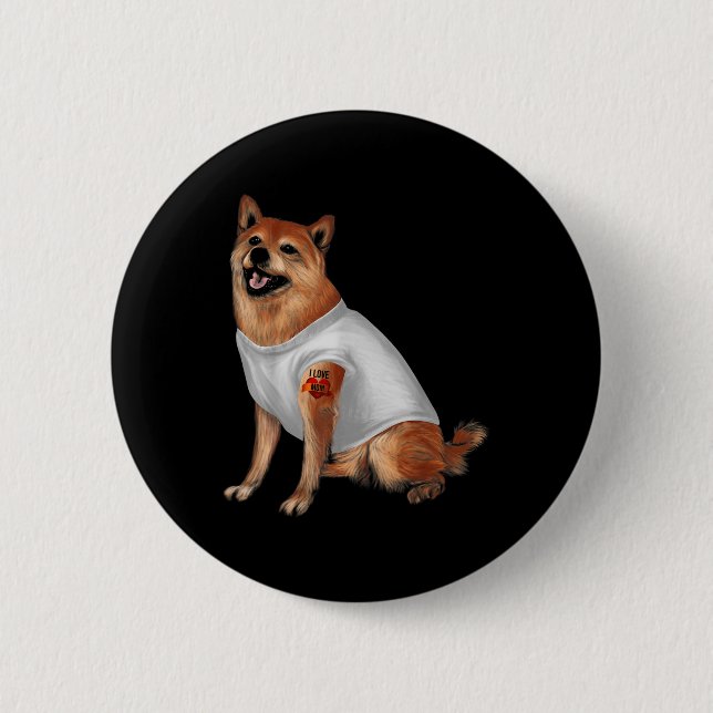Chapa Redonda De 5 Cm Perro japonés shiba inu tattoo amante Mascotas due (Anverso)