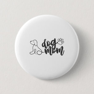 Chapa Redonda De 5 Cm Perro Mom Line Art Design Perro Minimalista Lover