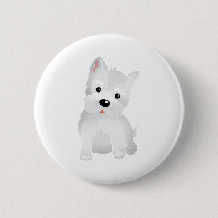 Chapa Redonda De 5 Cm Perro occidental