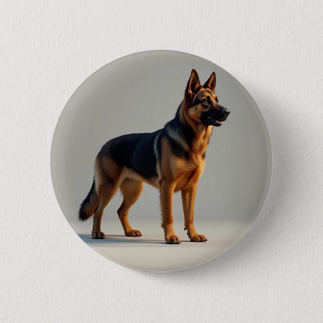 Chapa Redonda De 5 Cm Perro pastor alemán (Anverso)