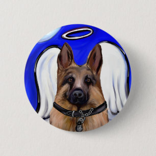 Chapa Redonda De 5 Cm Perro Patrullero Pastor Alemán