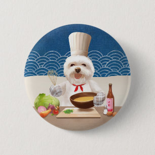 Chapa Redonda De 5 Cm Perro pequeño chef