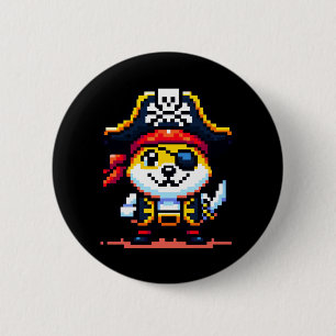 Chapa Redonda De 5 Cm Perro pirata - Gracioso diseño de aventura de arte