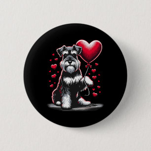 Chapa Redonda De 5 Cm Perro Schnauzer Dueño de perro del día de San Vale
