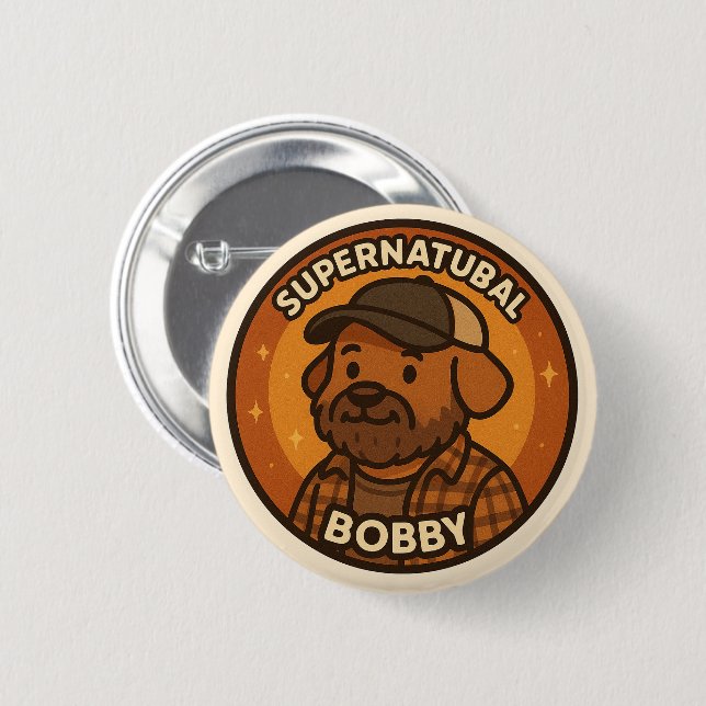 Chapa Redonda De 5 Cm Perro supernatural - Bobby (Anverso y reverso)