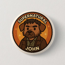 Chapa Redonda De 5 Cm Perro supernatural - John
