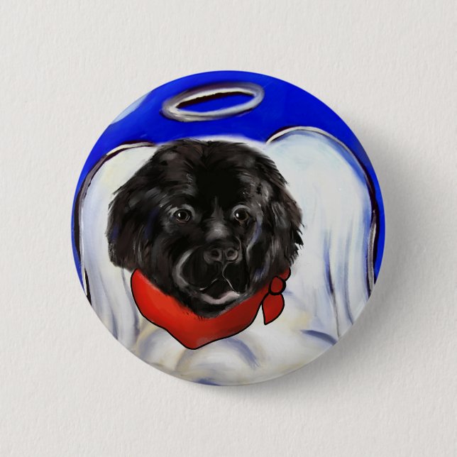Chapa Redonda De 5 Cm Perro Terranova (Anverso)