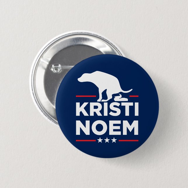 Chapa Redonda De 5 Cm Perros contra Kristi Noem (Anverso y reverso)