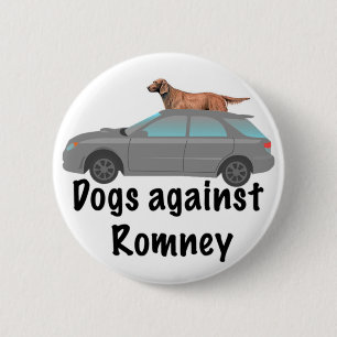 Chapa Redonda De 5 Cm Perros contra Romney