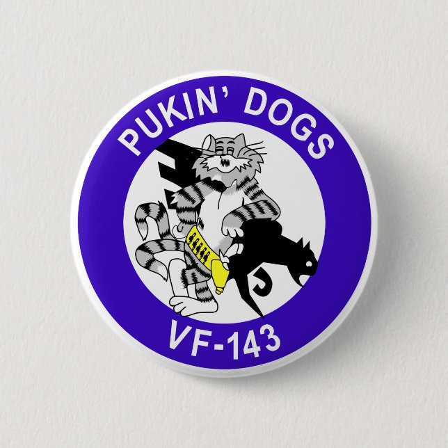 Chapa Redonda De 5 Cm Perros de VF-143 Pukin (Anverso)