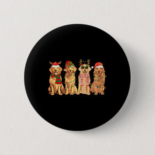 Chapa Redonda De 5 Cm Perros divertidos Navidades de Golden Retriever Lu