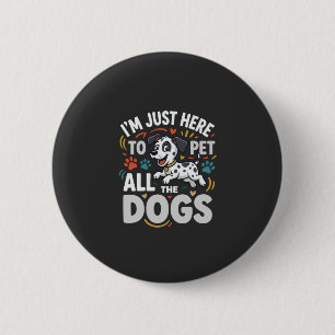 Chapa Redonda De 5 Cm Perros Divertidos Vector Amante de las Mascotas