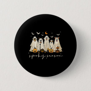 Chapa Redonda De 5 Cm Perros fantasmas guapísimos Feliz Halloween Spooky