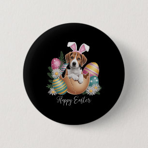 Chapa Redonda De 5 Cm Perros florales Día de Pascua Cute Beagle Perro Ca